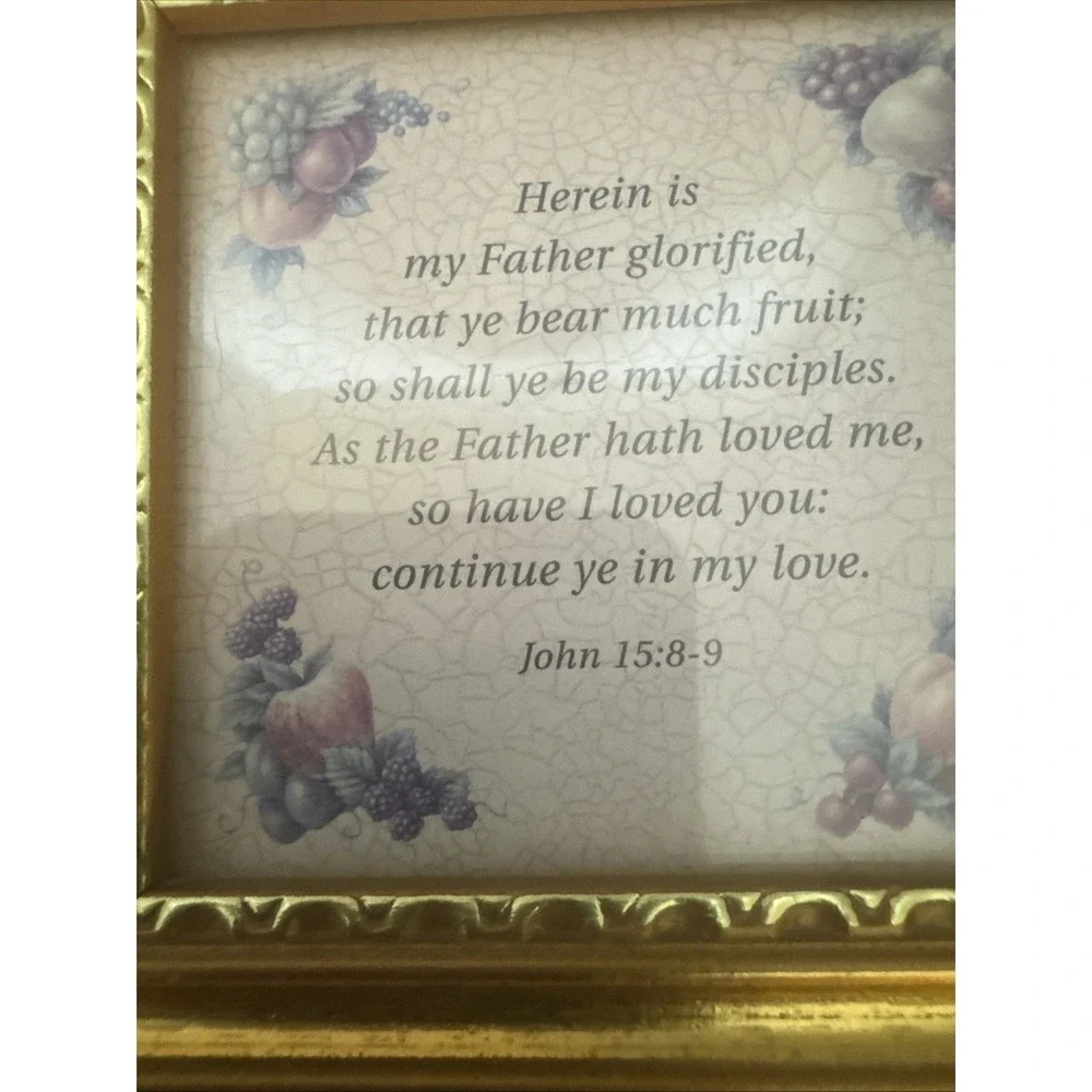 Heartfelt Collection Kathy Seek Friend Framed Art Flowers Framed John 15 8-9 EUC